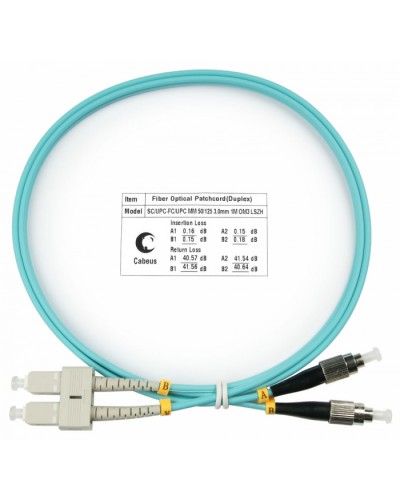 Шнур оптический duplex SC-FC 50/125 mm OM3 1м LSZH Cabeus FOP-50-SC-FC-1m в Йошкар-Оле Патч-корды и пигтейлы Pintop.ru