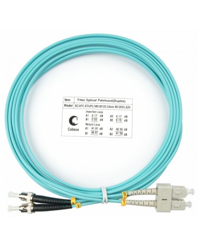 Шнур оптический duplex SC-ST 50/125 mm OM3 3м LSZH Cabeus FOP-50-SC-ST-3m в Йошкар-Оле Патч-корды и пигтейлы Pintop.ru