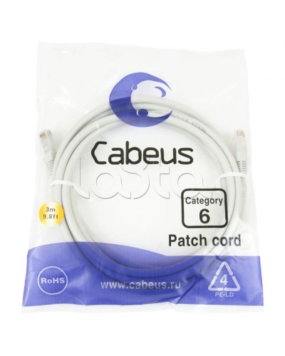 Шнур коммутационный 2xRJ-45/8P8C U/UTP кат.6 (3 м) Cabeus PC-UTP-RJ45-Cat.6-3m в Йошкар-Оле Патчкорды (медные) Pintop.ru