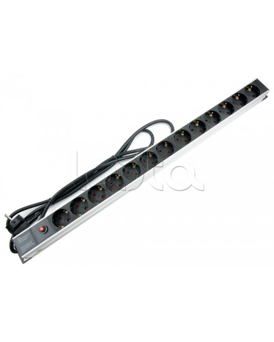 Блок евророзеток для 19 шкафов, 13 розеток, фильтр, 16 A Cabeus PDU-13P-F-2EU в Йошкар-Оле Блоки розеток Pintop.ru