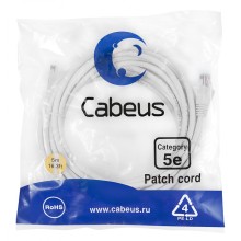 Патч-корд медный U/UTP кат.5е (5м) LSZH (белый) Cabeus (PC-UTP-RJ45-Cat.5e-5m-WH-LSZH)