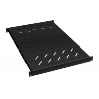 Полка 19" перфорированная глубиной 600-1000 ммдо 100кг, цвет черный (RAL 9004) Cabeus (SH-J018-SS-600-100KG-BK)