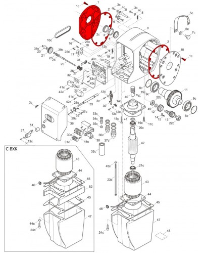Правая крышка редуктора C-BX Came 119RICX026 в Йошкар-Оле Запчасти для шлагбаумов и автоматики Pintop.ru