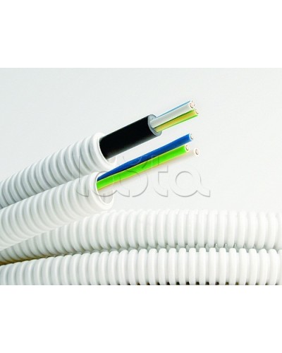 Электротруба ПВХ гибкая гофр. д.20мм, цвет серый, с кабелем ВВГнг(А)-LS 3х2,5мм² РЭК ГОСТ+, 100м DKC 9S920100 в Йошкар-Оле Труба гофрированная Pintop.ru