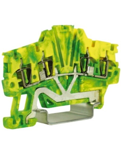 Зажим для заземления, 2 ввод/2 вывода, 1,5 кв.мм желто-зеленый DKC ZHT420 в Йошкар-Оле Держатели, клипсы, скобы Pintop.ru