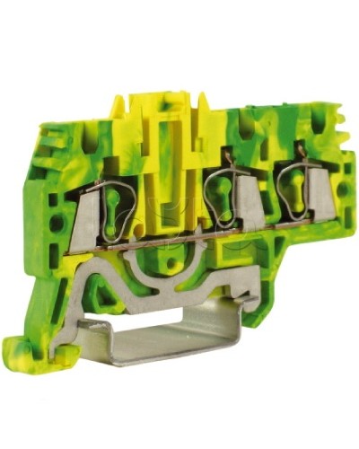 Зажим для заземления, 1 ввод/2 вывода, 2,5 кв.мм желто-зеленый DKC ZHT510 в Йошкар-Оле Держатели, клипсы, скобы Pintop.ru