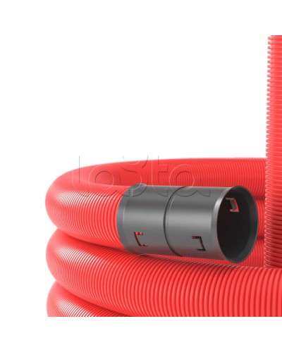 Двустенная труба ПНД D90мм без протяжки (50м уп) красная DKC (120990) в Йошкар-Оле Труба гофрированная Pintop.ru