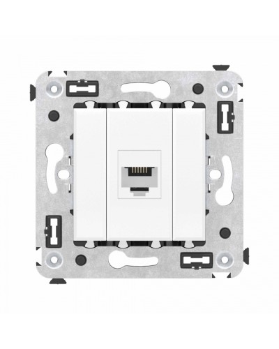 Телефонная розетка RJ-12 без шторки в стену одинарная, Avanti, Белое облако DKC (4400613) в Йошкар-Оле Розетки компьютерные и телефонные Pintop.ru
