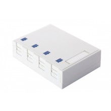 Настенная коробка 4-портовая со шторками, белый Eurolan (12B-04-04WT)