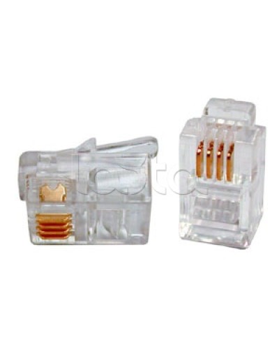 Разъем телефонный Hyperline PLUG-6P4C-P-C2 в Йошкар-Оле Коннекторы и разъемы Pintop.ru