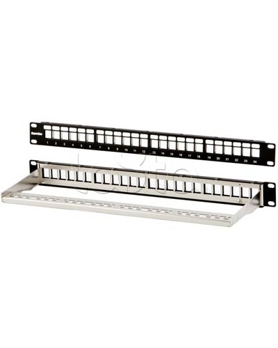 Модульная патч-панель 19, 24 порта, Flat Type, 1U, для экранированных модулей Hyperline PPBL3-19-24-SH-RM в Йошкар-Оле Патч панель Pintop.ru