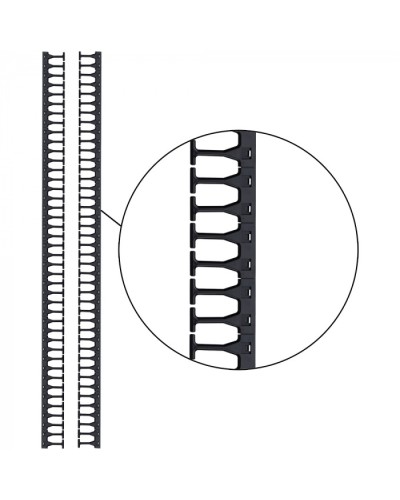 Кабельная гребенка 42U с пальцами глубиной 169 мм, 2 шт. в компл., черная LANMASTER (LAN-DC-CB-42Ux8-PF/L) в Йошкар-Оле Аксессуары для стоек и шкафов Pintop.ru