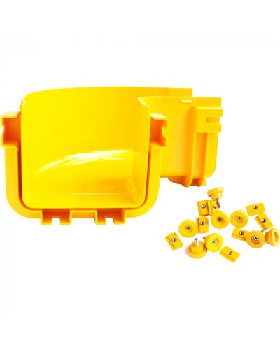 Горизонтальный поворот 90° оптического лотка 360 мм, желтый LANMASTER (LAN-OT360-HC90/NC) в Йошкар-Оле Аксессуары для лотков Pintop.ru