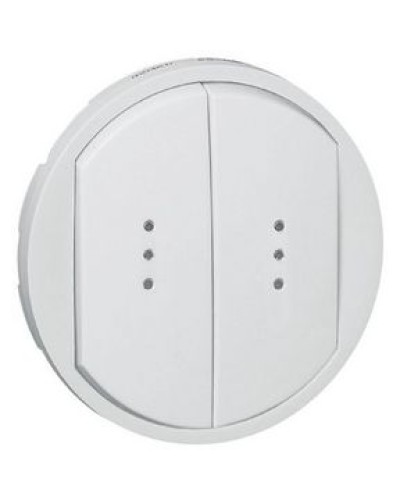 Лицевая панель для выключателя двойного с индикацией белый Celiane Legrand 068004 в Йошкар-Оле Аксессуары для кабель-канала Pintop.ru