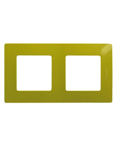 Рамка 2 поста Etika зеленый папоротник Legrand 672542 в Йошкар-Оле Аксессуары для кабель-канала Pintop.ru