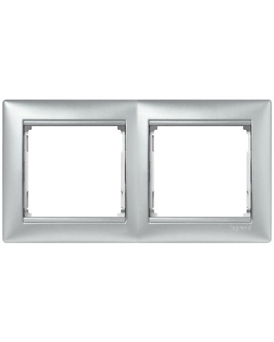 Рамка 2 поста горизонтальный монтаж алюминий Valena Legrand 770152 в Йошкар-Оле Аксессуары для кабель-канала Pintop.ru