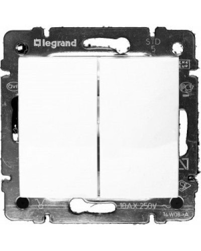 Переключатель на два направления двухклавишный Valena 10 AX 250 В белый Legrand 774408 в Йошкар-Оле Аксессуары для кабель-канала Pintop.ru