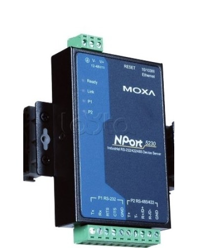 Сервер 2-портовый RS-232 + RS-422/485 в Ethernet Moxa NPort 5230-T в Йошкар-Оле Дополнительное оборудование для ОПС Pintop.ru