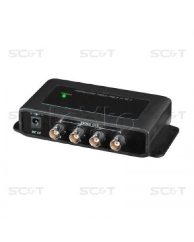 Усилитель-разветвитель видеосигнала HDCVI / TVI / AHD (1вх./4вых.) SC&T CD104HD в Йошкар-Оле Видеоусилители, Модуляторы, Делители Pintop.ru