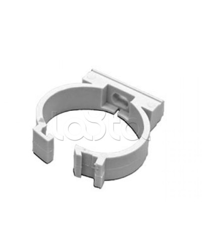 Держатель с защелкой для гофрированной или жесткой гладкой трубы D16 мм, без галогена Экопласт 41616HF в Йошкар-Оле Держатели, клипсы, скобы Pintop.ru