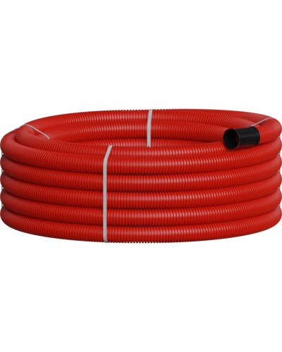 NR075 Двустенная труб.а ПНД гибкая, тип 450, SN18, с зондом, D75мм (20м) цвет красный Экопласт 801075-20 в Йошкар-Оле Гладкая труба Pintop.ru