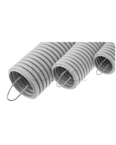 NR063 Усиленная двустен. труба ПНД гибкая, тип 750, SN29, с зондом, D63мм (50м) цвет красный Экопласт (821063) в Йошкар-Оле Труба гофрированная Pintop.ru