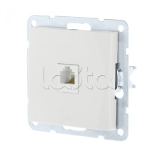Розетка компьютерная RJ-45 кат. 5е с накладкой (белый) LK60 Экопласт (866104-1)