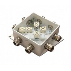 Коробка монтажная огнестойкая Гефест КМ-О (10к)-IP66-120х120, пять вводов
