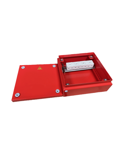 Коробка распределительная огнестойкая КРОПС, IP65, габаритные размеры 200х200х80 мм, для кабелей сечением до 10 мм2, 4 клеммы КМ-Профиль (FRJB-KM-ST6-10-04-КРОПС-IP65) в Йошкар-Оле Распределительные коробки Pintop.ru