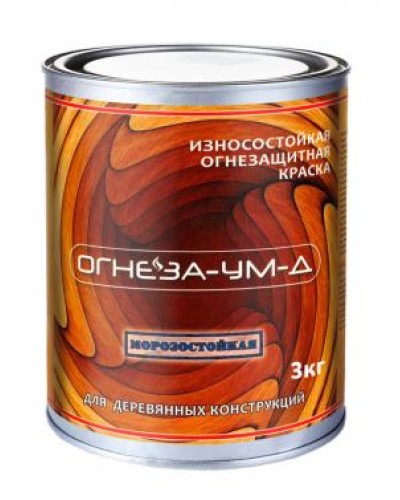 Краска огнезащитная вспучивающаясядля древесины Огнеза марки «ОГНЕЗА-УМ-Д» атмосферостойкая, ведро 3 кг., цвет серый в Йошкар-Оле Огнезащитные краски Pintop.ru