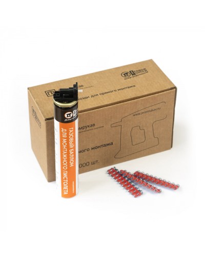 Комплект газовый баллон 165 мм и гвозди 3х16 мм (кованые) (1000 шт/уп) Промрукав (PR08.22647) в Йошкар-Оле Аксессуары для кабель-канала Pintop.ru