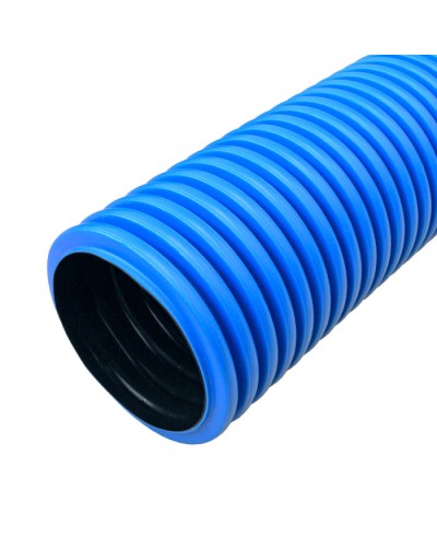 Труба гофрированная двустенная ПНД жесткая тип 1250 (SN33) синяя d90 мм 6м (36м/уп) Промрукав (PR15.01049) в Йошкар-Оле Труба гофрированная Pintop.ru