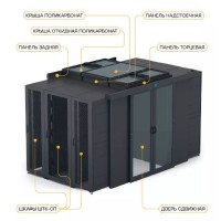 Крыша откидная поликарбонат 800 × 1250 ЭМаг 12/24В для шкафа ШТК-СП-×.8.× ЦМО ЦОД-СП-КОП-НО-800.1250-9005
