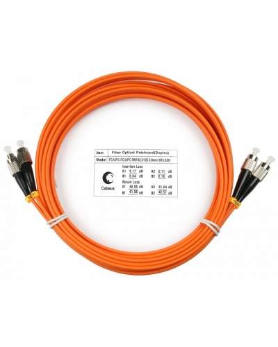 Шнур оптический duplex FC-FC 62,5/125 mm 20м LSZH Cabeus FOP-62-FC-FC-20m в Йошкар-Оле Патч-корды оптические Pintop.ru