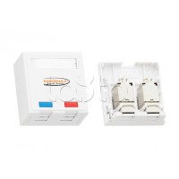 Розетка RJ45 2 порта, кат.6 белая NIKOMAX (NMC-WO2SE2-FT-ST-WT)