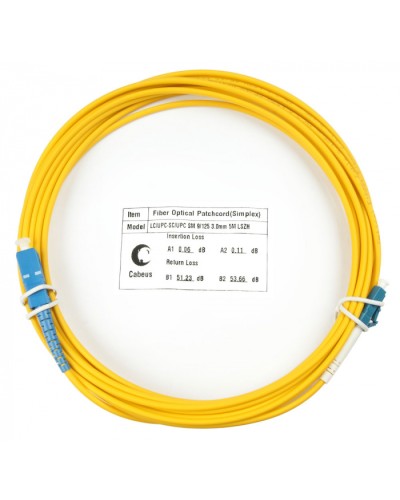 Шнур оптический simplex LC-SC 9/125 SM 5 м LSZH Cabeus FOP(s)-9-LC-SC-5M в Йошкар-Оле Патч-корды оптические Pintop.ru