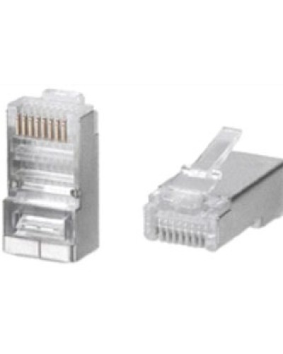 Разъем RJ-45(8P8C) под витую пару, категория 5e (50 µ/ 50 микродюймов), универсальный (для одножильного и многожильного кабеля) экранированный (100 шт) в Йошкар-Оле Коннекторы и разъемы Pintop.ru