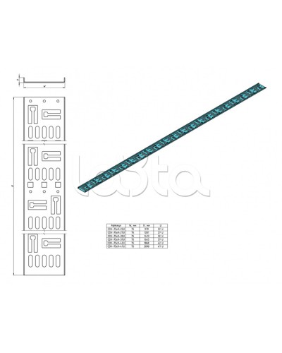 Организатор-лоток Hyperline CDV-M-75x9-42U-RAL9005 в Йошкар-Оле Кабельные органайзеры Pintop.ru