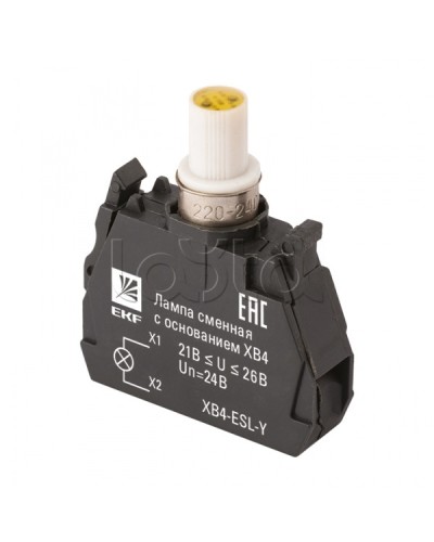 Лампа сменная c основанием XB4 желтая 24В EKF PROxima (XB4-ESL-Y) в Йошкар-Оле Источники света(Лампы) Pintop.ru