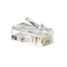 Разъем RJ-45(8P8C) под витую пару, категория 6 (50 µ"/ 50 микродюймов), универсальный (100 шт/уп) Hyperline PLUG-8P8C-U-C6-100