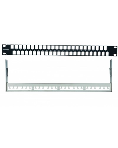 Наборная коммутационная панель 19”, 1U, 48 портов UTP/FTP Eurolan (27F-00-48BL) в Йошкар-Оле Патч-панели Pintop.ru