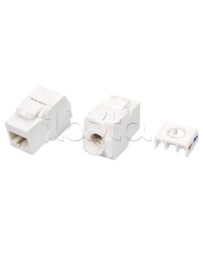 Вставка Keystone Jack RJ-45(8P8C) Hyperline KJ8-8P8C-C6-180-TLS-WH в Йошкар-Оле Модули Keystone Pintop.ru