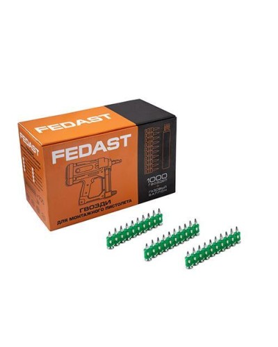 Гвозди 3,0*16 мм усиленные для монтажного пистолета (1000 шт/уп) FEDAST (fd3016eg) в Йошкар-Оле Крепеж: Дюбели, шурупы, саморезы Pintop.ru