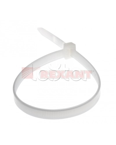 Хомут-стяжка нейлоновый 8х400 мм белый (100шт/уп) REXANT 07-0400-8 в Йошкар-Оле Стяжки-хомуты Pintop.ru
