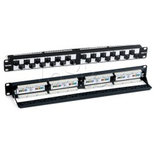 Патч-панель 19", 1U, с угловыми портами, 24 порта RJ-45, категория 6 Hyperline PP2A-19-24S-8P8C-C6-110