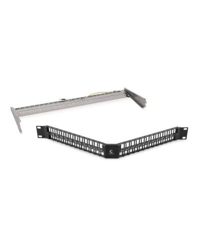 Угловая модульная патч-панель 19, 48 портов, 1U Cabeus (PLBHD-48-CON-SH) в Йошкар-Оле Патч панель Pintop.ru