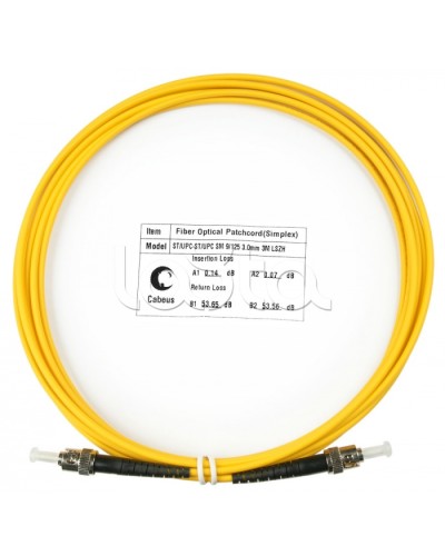 Патч-корд волоконно-оптический SM 9/125 simplex ST-ST LSZH (3 м) Cabeus FOP(s)-9-ST-ST-3M в Йошкар-Оле Патч-корды оптические Pintop.ru