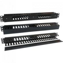 Кабельный органайзер 19" на 24 порта пластиковый, c крышкой, 1U TWT (TWT-ORG1U/24-CVP)