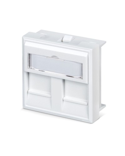 Вставка 45x45 (Mosaic) для 2 модулей формата Keystone Jack с маркером (FP-45-2M) Пожтехкабель СКС (202-032) в Йошкар-Оле Модули Keystone Pintop.ru