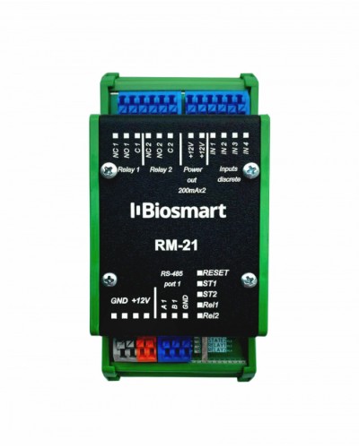 Релейный модуль BioSmart RM-21 OSDP в Йошкар-Оле Контроллеры СКУД BioSmart Pintop.ru
